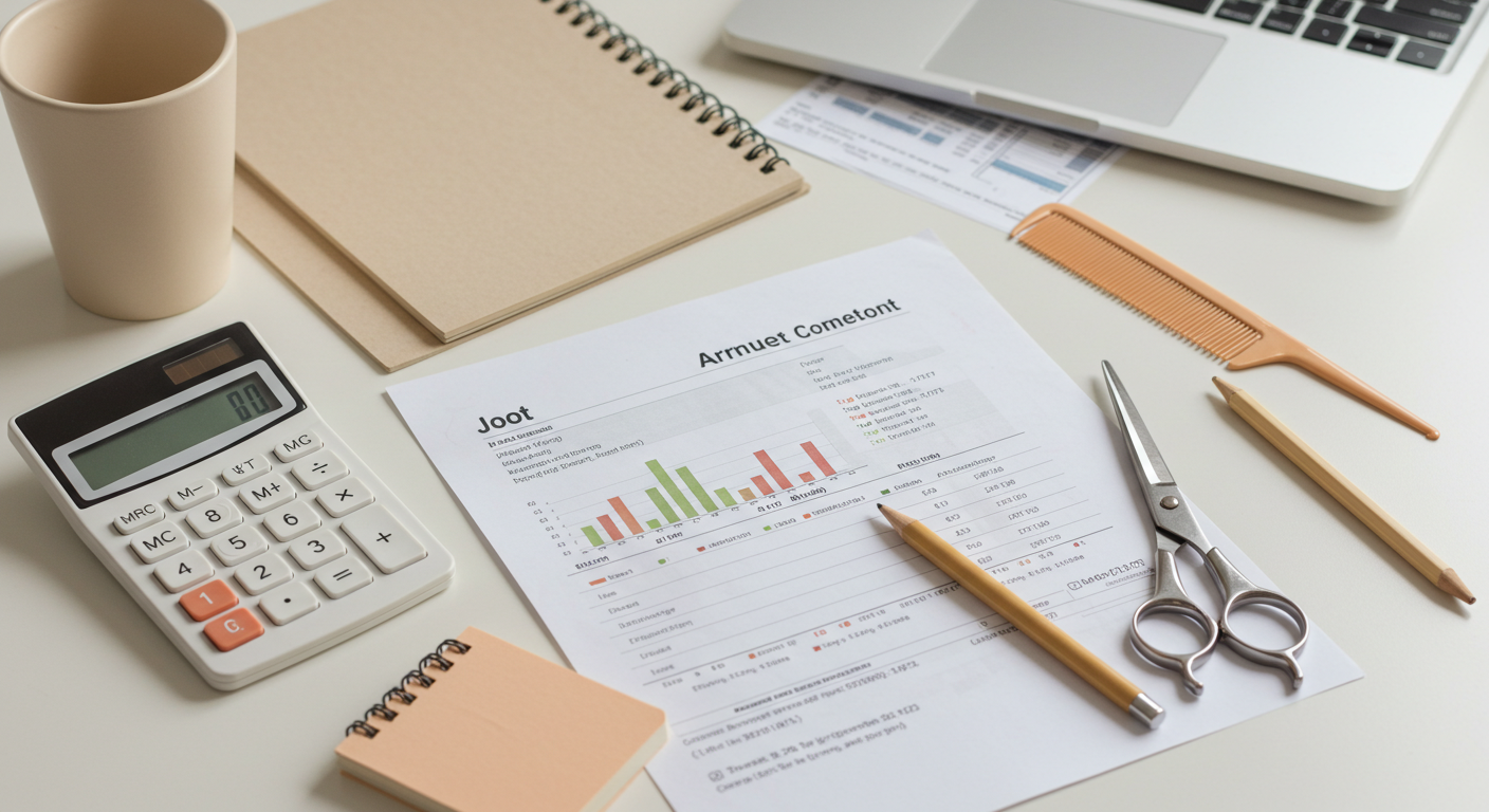 電卓とはさみと文房具